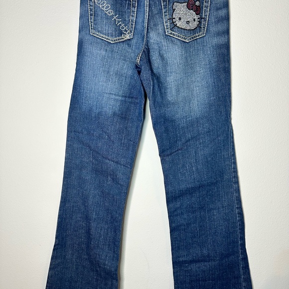 New With Tags Hello Kitty Charla Rhinestone Denim Jeans Size 9/10 - Picture 3 of 7